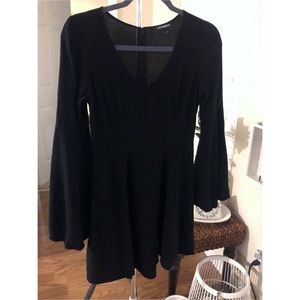 Black Bell Sleeve Express Dress